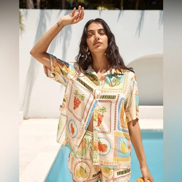 Seven Wonders Agata Shirt in Agata Print Women’s Size XS Fruit Print - Picture 11 of 11